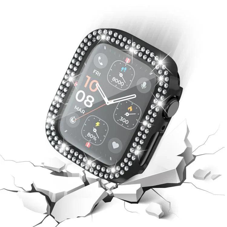 غطاء ساعة xDfind مدمج مع فيلم زجاج مقسّى مزدوج الصفوف مع تصميم ماسي من PC، لسلسلة Apple Watch 9 / 8 / 7 مقاس 41مم، لسلسلة Apple Watch 3 / 2 / 1 مقاس 38مم، لسلسلة Apple Watch 3 / 2 / 1 مقاس 42مم
