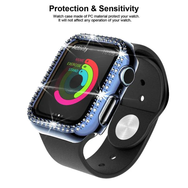 غطاء ساعة xDfind مدمج مع فيلم زجاج مقسّى مزدوج الصفوف مع تصميم ماسي من PC، لسلسلة Apple Watch 9 / 8 / 7 مقاس 41مم، لسلسلة Apple Watch 3 / 2 / 1 مقاس 38مم، لسلسلة Apple Watch 3 / 2 / 1 مقاس 42مم