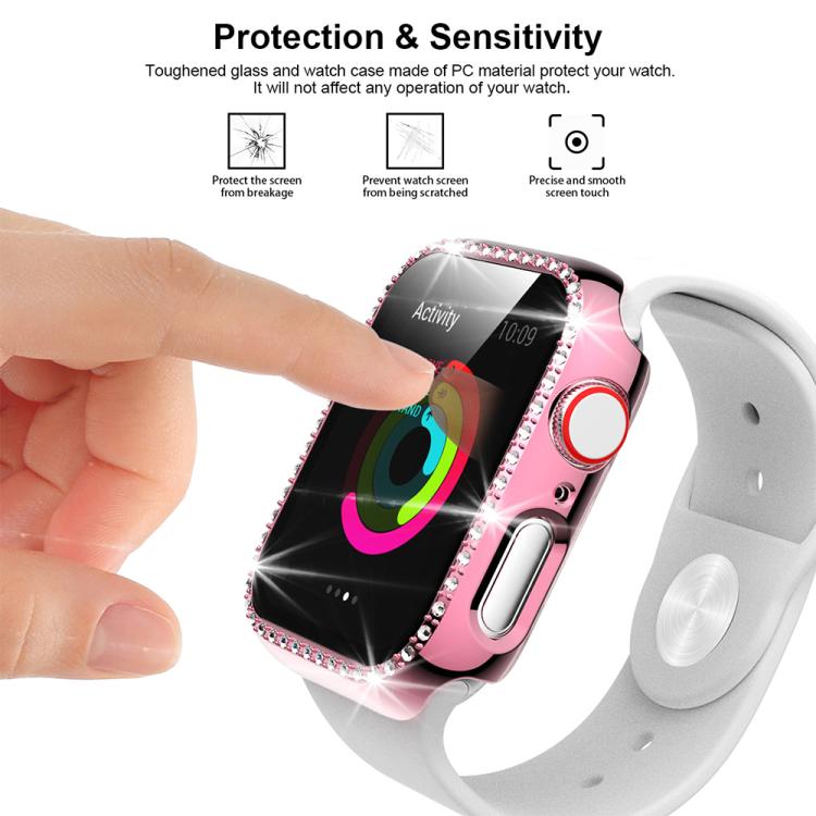 غطاء ساعة xDfind بتصميم ماسي مجوف صف واحد، لسلسلة Apple Watch 11 مقاس 46مم / 10 مقاس 46مم، لسلسلة Apple Watch 11 مقاس 42مم / 10 مقاس 42مم