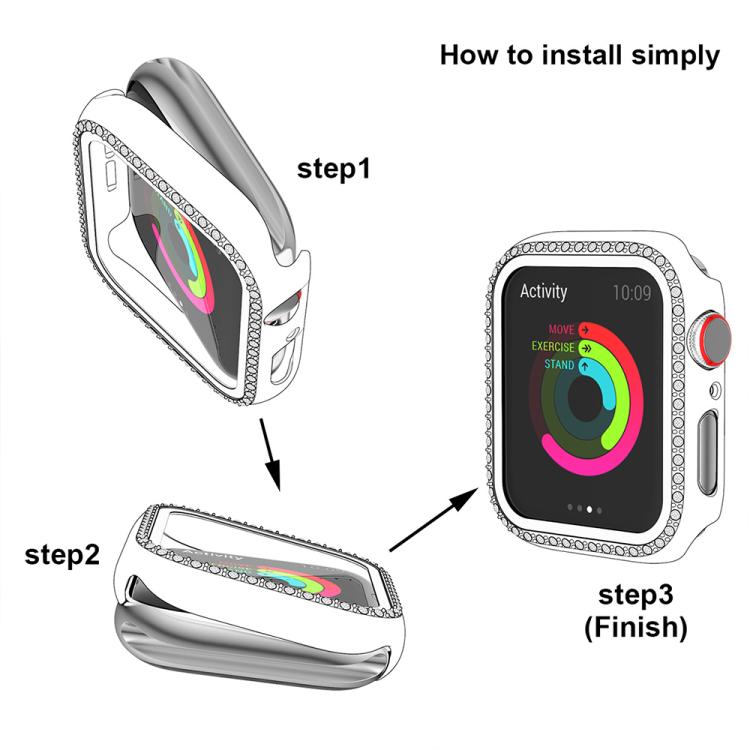 غطاء ساعة xDfind بتصميم ماسي مجوف صف واحد، لسلسلة Apple Watch 11 مقاس 46مم / 10 مقاس 46مم، لسلسلة Apple Watch 11 مقاس 42مم / 10 مقاس 42مم