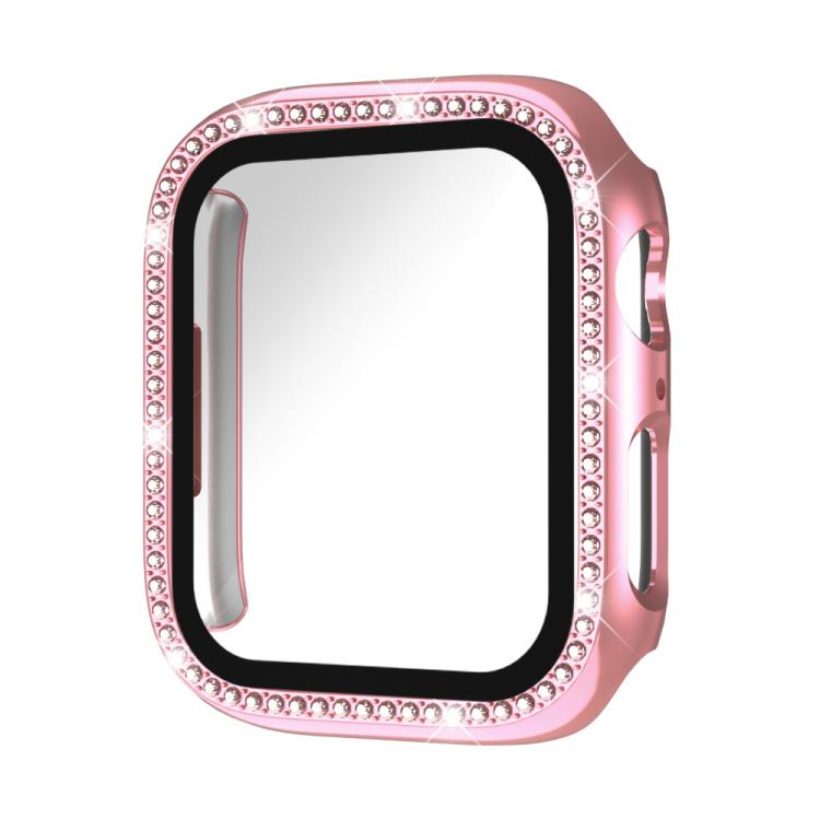 غطاء ساعة من زجاج مقسى ماسي أحادي الصف xDfind مع هيكل متكامل من البلاستيك، لسلسلة Apple Watch 9 / 8 / 7 مقاس 45 مم، لسلسلة Apple Watch 9 / 8 / 7 مقاس 41 مم، لسلسلة Apple Watch 3 / 2 / 1 مقاس 38 مم، لسلسلة Apple Watch 3 / 2 / 1 مقاس 42 مم