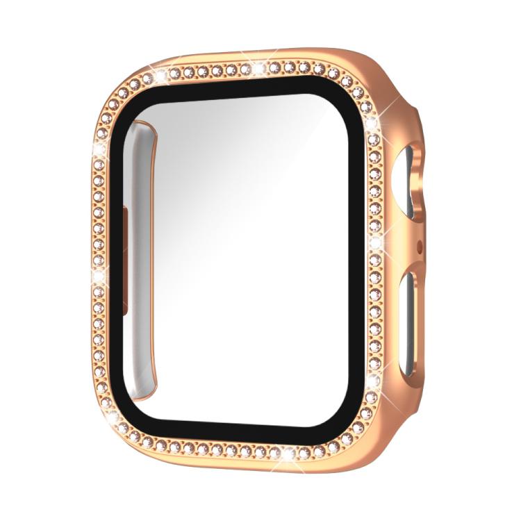 غطاء ساعة من زجاج مقسى ماسي أحادي الصف xDfind مع هيكل متكامل من البلاستيك، لسلسلة Apple Watch 9 / 8 / 7 مقاس 45 مم، لسلسلة Apple Watch 9 / 8 / 7 مقاس 41 مم، لسلسلة Apple Watch 3 / 2 / 1 مقاس 38 مم، لسلسلة Apple Watch 3 / 2 / 1 مقاس 42 مم