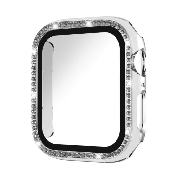 غطاء ساعة من زجاج مقسى ماسي أحادي الصف xDfind مع هيكل متكامل من البلاستيك، لسلسلة Apple Watch 9 / 8 / 7 مقاس 45 مم، لسلسلة Apple Watch 9 / 8 / 7 مقاس 41 مم، لسلسلة Apple Watch 3 / 2 / 1 مقاس 38 مم، لسلسلة Apple Watch 3 / 2 / 1 مقاس 42 مم