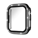 غطاء ساعة من زجاج مقسى ماسي أحادي الصف xDfind مع هيكل متكامل من البلاستيك، لسلسلة Apple Watch 9 / 8 / 7 مقاس 45 مم، لسلسلة Apple Watch 9 / 8 / 7 مقاس 41 مم، لسلسلة Apple Watch 3 / 2 / 1 مقاس 38 مم، لسلسلة Apple Watch 3 / 2 / 1 مقاس 42 مم