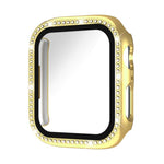 غطاء ساعة من زجاج مقسى ماسي أحادي الصف xDfind مع هيكل متكامل من البلاستيك، لسلسلة Apple Watch 9 / 8 / 7 مقاس 45 مم، لسلسلة Apple Watch 9 / 8 / 7 مقاس 41 مم، لسلسلة Apple Watch 3 / 2 / 1 مقاس 38 مم، لسلسلة Apple Watch 3 / 2 / 1 مقاس 42 مم