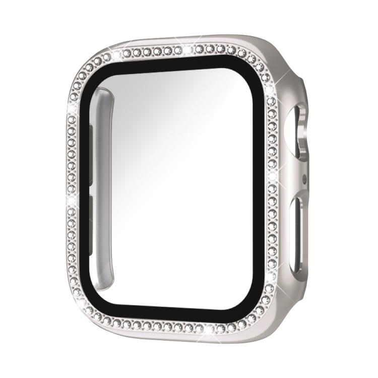 غطاء ساعة من زجاج مقسى ماسي أحادي الصف xDfind مع هيكل متكامل من البلاستيك، لسلسلة Apple Watch 9 / 8 / 7 مقاس 45 مم، لسلسلة Apple Watch 9 / 8 / 7 مقاس 41 مم، لسلسلة Apple Watch 3 / 2 / 1 مقاس 38 مم، لسلسلة Apple Watch 3 / 2 / 1 مقاس 42 مم
