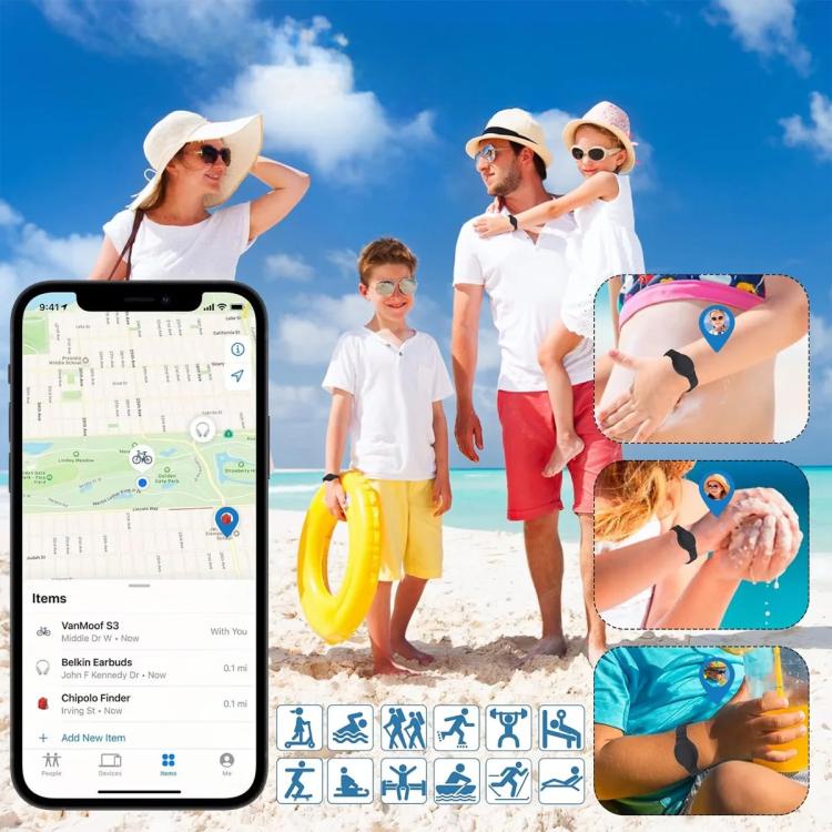 غطاء حماية بتصميم حزام سيليكون قابل للتنفس مضاد لفقدان جهاز التتبع من xDfind، لجهاز AirTag الجيل الثاني / AirTag الجيل الأول