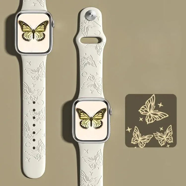 حزام ساعة سيليكون بنقش ليزر ثلاثي الأبعاد من xDfind، لسلسلة Apple Watch مقاسات 42 / 44 / 45 / 46 / 49مم، لسلسلة Apple Watch مقاسات 38 / 40 / 41 / S11 مقاس 42مم