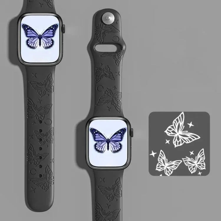 حزام ساعة سيليكون بنقش ليزر ثلاثي الأبعاد من xDfind، لسلسلة Apple Watch مقاسات 42 / 44 / 45 / 46 / 49مم، لسلسلة Apple Watch مقاسات 38 / 40 / 41 / S11 مقاس 42مم
