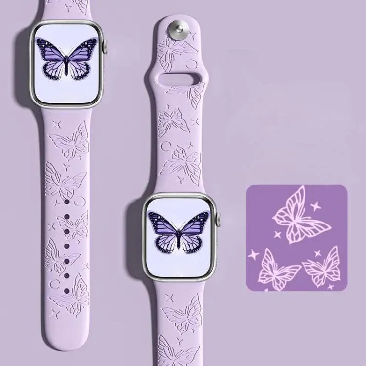 حزام ساعة سيليكون بنقش ليزر ثلاثي الأبعاد من xDfind، لسلسلة Apple Watch مقاسات 42 / 44 / 45 / 46 / 49مم، لسلسلة Apple Watch مقاسات 38 / 40 / 41 / S11 مقاس 42مم