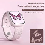 حزام ساعة سيليكون بنقش ليزر ثلاثي الأبعاد من xDfind، لسلسلة Apple Watch مقاسات 42 / 44 / 45 / 46 / 49مم، لسلسلة Apple Watch مقاسات 38 / 40 / 41 / S11 مقاس 42مم