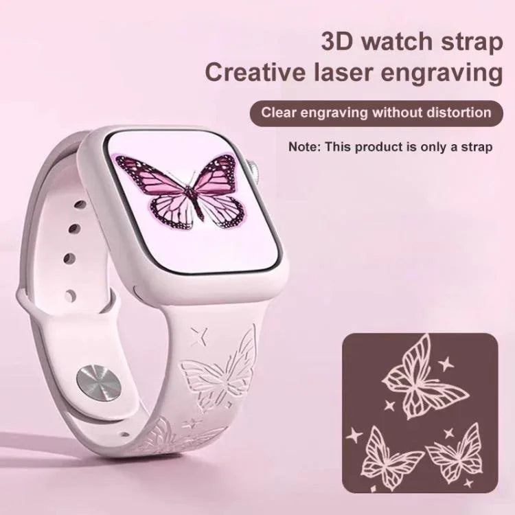 حزام ساعة سيليكون بنقش ليزر ثلاثي الأبعاد من xDfind، لسلسلة Apple Watch مقاسات 42 / 44 / 45 / 46 / 49مم، لسلسلة Apple Watch مقاسات 38 / 40 / 41 / S11 مقاس 42مم