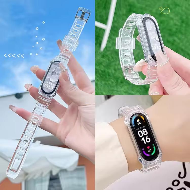 xDfind Glacier Armor Integrated Cover TPU Watch Band, For Xiaomi Smart Band 10 / 9 / 8