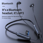 سماعة أذن بلوتوث M60 8D بصوت محيطي 5.1 لاسلكية معلقة على الرقبة تدعم بطاقة TF ووضع MP3