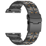 حزام ساعة بعرض 26مم مع مشبك أمان قابل للفصل بلونين من سبيكة التيتانيوم، لسلسلة Apple Watch مقاسات 46مم / 49مم / 45مم / 44مم