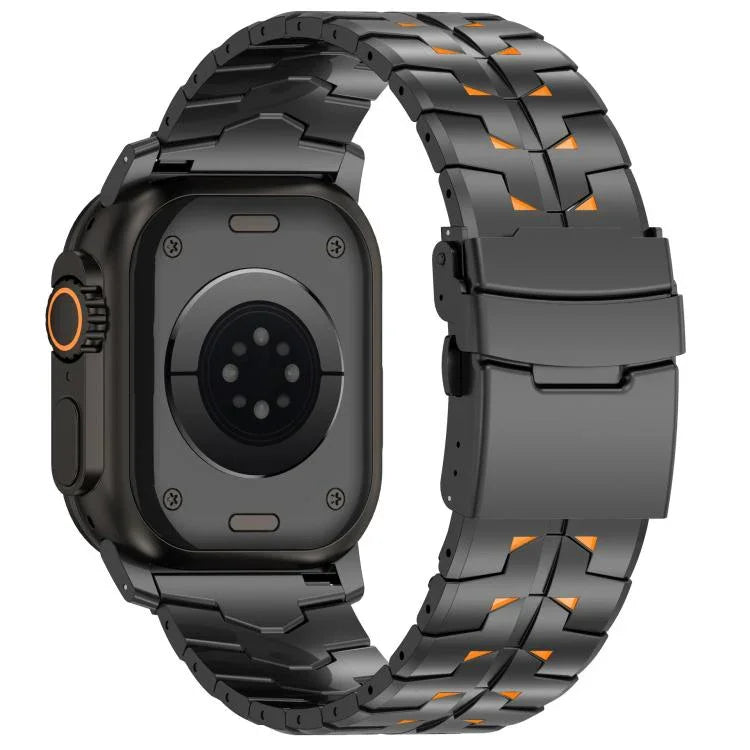 حزام ساعة بعرض 26مم مع مشبك أمان قابل للفصل بلونين من سبيكة التيتانيوم، لسلسلة Apple Watch مقاسات 46مم / 49مم / 45مم / 44مم