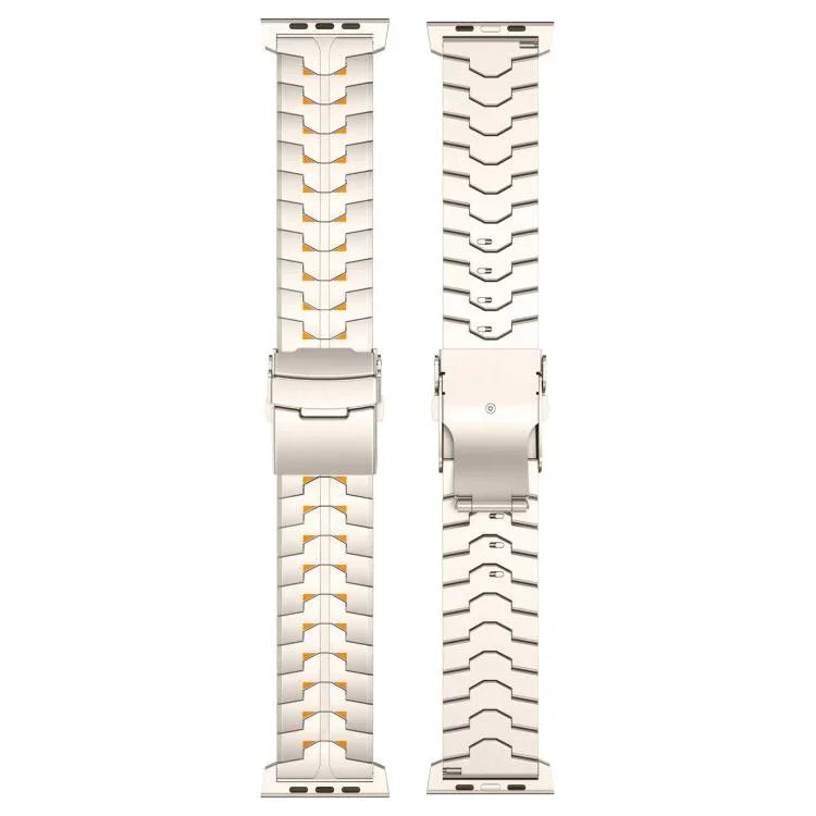 حزام ساعة بعرض 26مم مع مشبك أمان قابل للفصل بلونين من سبيكة التيتانيوم، لسلسلة Apple Watch مقاسات 46مم / 49مم / 45مم / 44مم