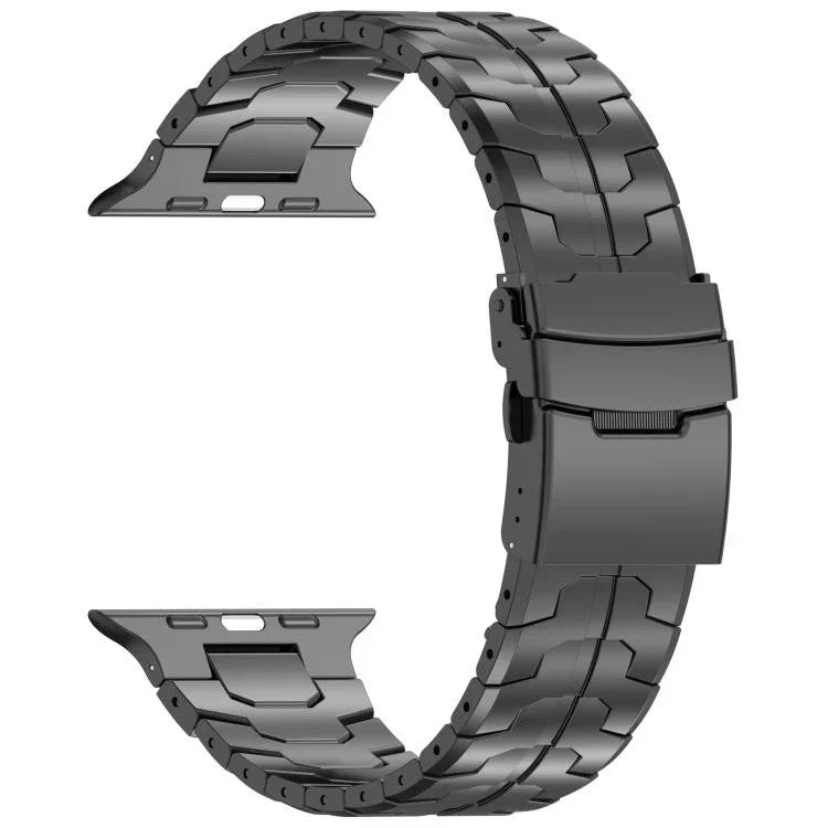 حزام ساعة بسبيكة التيتانيوم مع مشبك أمان قابل للفصل، لسلسلة Apple Watch مقاسات 46مم / 49مم / 45مم / 44مم، لسلسلة Apple Watch مقاسات 42مم / 41مم / 40مم / 38مم
