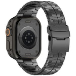 حزام ساعة بسبيكة التيتانيوم مع مشبك أمان قابل للفصل، لسلسلة Apple Watch مقاسات 46مم / 49مم / 45مم / 44مم، لسلسلة Apple Watch مقاسات 42مم / 41مم / 40مم / 38مم