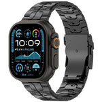 حزام ساعة بسبيكة التيتانيوم مع مشبك أمان قابل للفصل، لسلسلة Apple Watch مقاسات 46مم / 49مم / 45مم / 44مم، لسلسلة Apple Watch مقاسات 42مم / 41مم / 40مم / 38مم