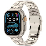 حزام ساعة بسبيكة التيتانيوم مع مشبك أمان قابل للفصل، لسلسلة Apple Watch مقاسات 46مم / 49مم / 45مم / 44مم، لسلسلة Apple Watch مقاسات 42مم / 41مم / 40مم / 38مم