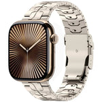 حزام ساعة بسبيكة التيتانيوم مع مشبك أمان قابل للفصل، لسلسلة Apple Watch مقاسات 46مم / 49مم / 45مم / 44مم، لسلسلة Apple Watch مقاسات 42مم / 41مم / 40مم / 38مم