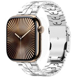حزام ساعة بسبيكة التيتانيوم مع مشبك أمان قابل للفصل، لسلسلة Apple Watch مقاسات 46مم / 49مم / 45مم / 44مم، لسلسلة Apple Watch مقاسات 42مم / 41مم / 40مم / 38مم