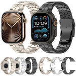 حزام ساعة بسبيكة التيتانيوم مع مشبك أمان قابل للفصل، لسلسلة Apple Watch مقاسات 46مم / 49مم / 45مم / 44مم، لسلسلة Apple Watch مقاسات 42مم / 41مم / 40مم / 38مم