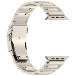 حزام ساعة بسبيكة التيتانيوم مع مشبك أمان سريع الفتح على شكل I، لسلسلة Apple Watch مقاسات 46مم / 49مم / 45مم / 44مم، لسلسلة Apple Watch مقاسات 42مم / 41مم / 40مم / 38مم