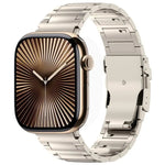 حزام ساعة بسبيكة التيتانيوم مع مشبك أمان سريع الفتح على شكل I، لسلسلة Apple Watch مقاسات 46مم / 49مم / 45مم / 44مم، لسلسلة Apple Watch مقاسات 42مم / 41مم / 40مم / 38مم