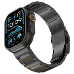 حزام ساعة بسبيكة التيتانيوم مع مشبك أمان على شكل I، لسلسلة Apple Watch مقاسات 46مم / 49مم / 45مم / 44مم، لسلسلة Apple Watch مقاسات 42مم / 41مم / 40مم / 38مم