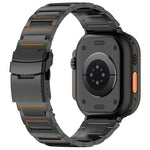 حزام ساعة بسبيكة التيتانيوم مع مشبك أمان على شكل I، لسلسلة Apple Watch مقاسات 46مم / 49مم / 45مم / 44مم، لسلسلة Apple Watch مقاسات 42مم / 41مم / 40مم / 38مم