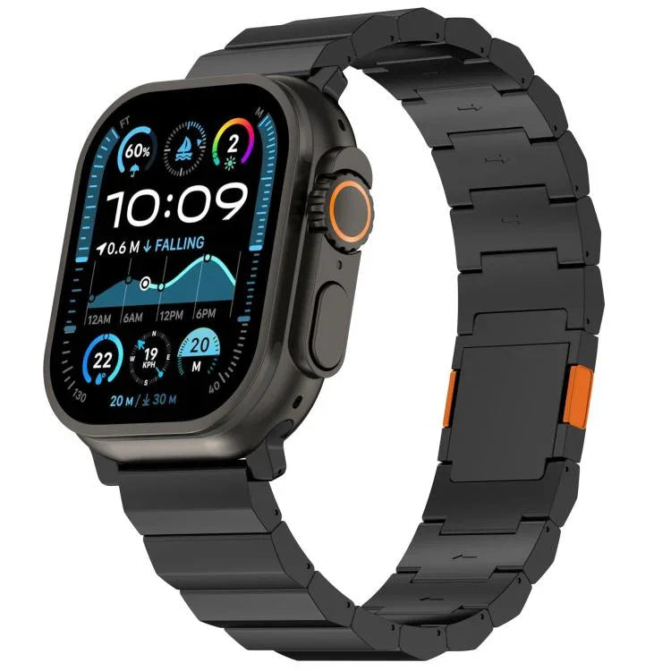 حزام ساعة بسبيكة التيتانيوم مع مشبك مغناطيسي سميك بحبة واحدة، لسلسلة Apple Watch مقاسات 46مم / 49مم / 45مم / 44مم، لسلسلة Apple Watch مقاسات 42مم / 41مم / 40مم / 38مم