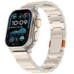 حزام ساعة بسبيكة التيتانيوم مع مشبك مغناطيسي سميك بحبة واحدة، لسلسلة Apple Watch مقاسات 46مم / 49مم / 45مم / 44مم، لسلسلة Apple Watch مقاسات 42مم / 41مم / 40مم / 38مم