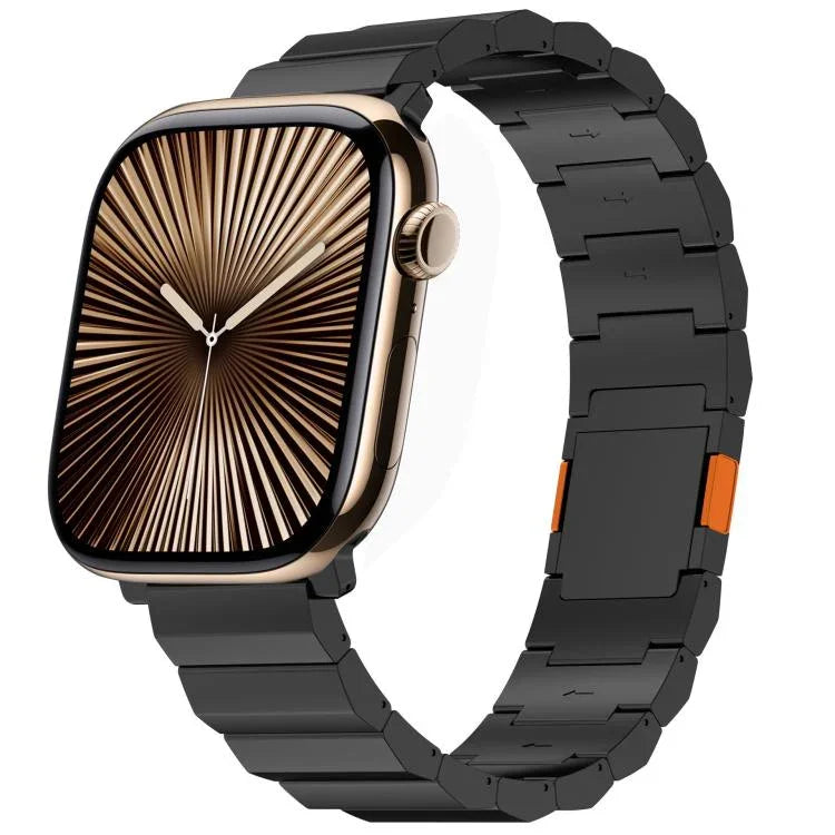 حزام ساعة بسبيكة التيتانيوم مع مشبك مغناطيسي سميك بحبة واحدة، لسلسلة Apple Watch مقاسات 46مم / 49مم / 45مم / 44مم، لسلسلة Apple Watch مقاسات 42مم / 41مم / 40مم / 38مم