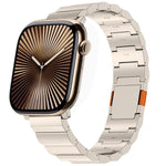 حزام ساعة بسبيكة التيتانيوم مع مشبك مغناطيسي سميك بحبة واحدة، لسلسلة Apple Watch مقاسات 46مم / 49مم / 45مم / 44مم، لسلسلة Apple Watch مقاسات 42مم / 41مم / 40مم / 38مم