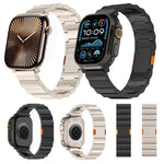 حزام ساعة بسبيكة التيتانيوم مع مشبك مغناطيسي سميك بحبة واحدة، لسلسلة Apple Watch مقاسات 46مم / 49مم / 45مم / 44مم، لسلسلة Apple Watch مقاسات 42مم / 41مم / 40مم / 38مم