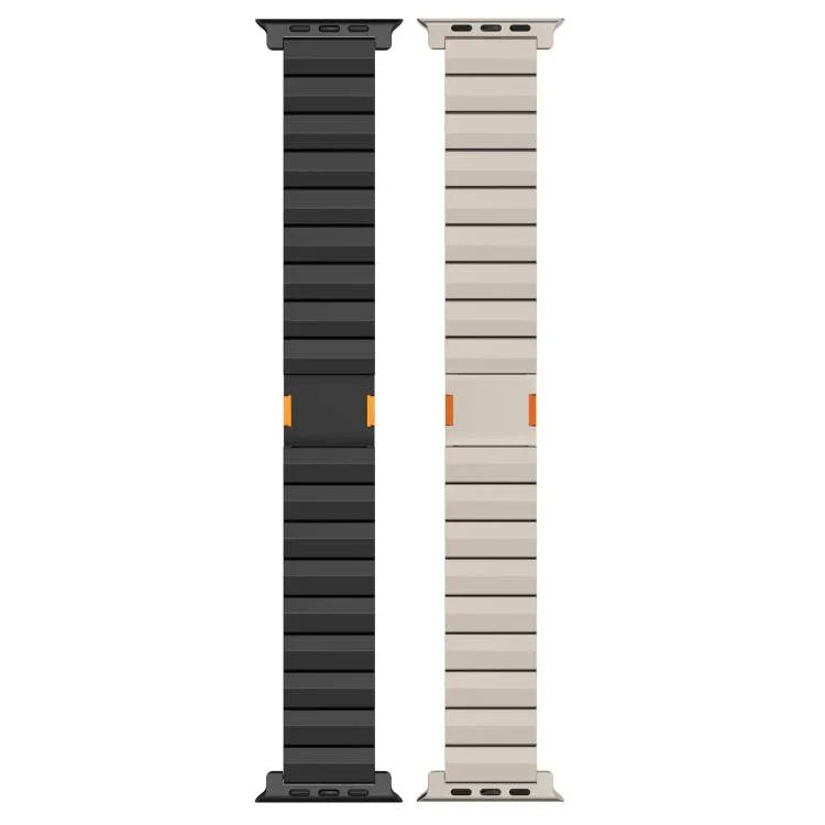 حزام ساعة بسبيكة التيتانيوم مع مشبك مغناطيسي سميك بحبة واحدة، لسلسلة Apple Watch مقاسات 46مم / 49مم / 45مم / 44مم، لسلسلة Apple Watch مقاسات 42مم / 41مم / 40مم / 38مم