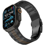 حزام ساعة بسبيكة التيتانيوم مع مشبك أمان بثلاث حبات، لسلسلة Apple Watch مقاسات 46مم / 49مم / 45مم / 44مم، لسلسلة Apple Watch مقاسات 42مم / 41مم / 40مم / 38مم