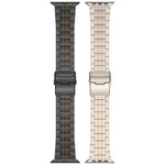 حزام ساعة بسبيكة التيتانيوم مع مشبك أمان بثلاث حبات، لسلسلة Apple Watch مقاسات 46مم / 49مم / 45مم / 44مم، لسلسلة Apple Watch مقاسات 42مم / 41مم / 40مم / 38مم