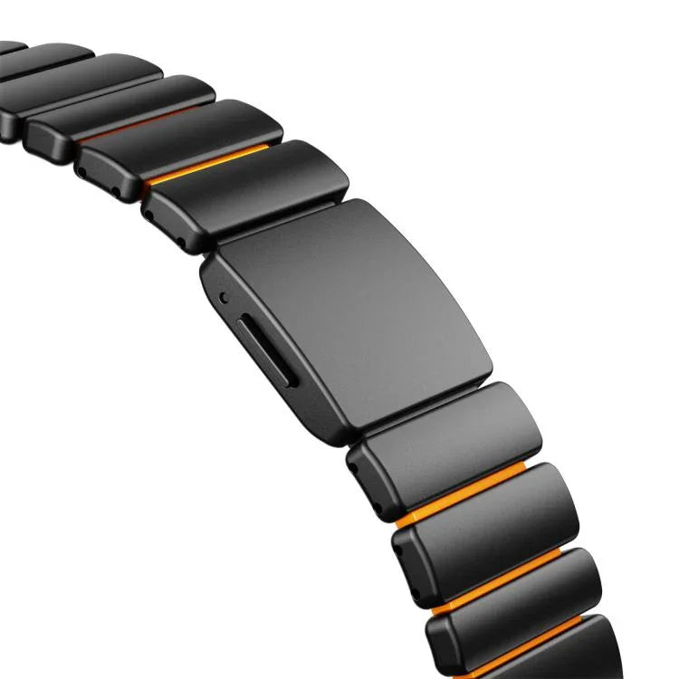 حزام ساعة من الفولاذ المقاوم للصدأ مع إبزيم نورمان مغناطيسي مدمج بحبة واحدة، لسلسلة Apple Watch مقاسات 46مم / 49مم / 45مم / 44مم