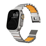 حزام ساعة من الفولاذ المقاوم للصدأ مع إبزيم نورمان مغناطيسي مدمج بحبة واحدة، لسلسلة Apple Watch مقاسات 46مم / 49مم / 45مم / 44مم