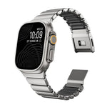 حزام ساعة من الفولاذ المقاوم للصدأ مع إبزيم نورمان مغناطيسي مدمج بحبة واحدة، لسلسلة Apple Watch مقاسات 46مم / 49مم / 45مم / 44مم