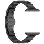 حزام ساعة بسبيكة التيتانيوم مع إبزيم فراشة بثلاث حبات وخصر نحيف، لسلسلة Apple Watch مقاسات 46مم / 49مم / 45مم / 44مم، لسلسلة Apple Watch مقاسات 42مم / 41مم / 40مم / 38مم