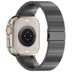 حزام ساعة بسبيكة التيتانيوم مع إبزيم مسطح سريع الفتح بحبة واحدة، لسلسلة Apple Watch مقاسات 46مم / 49مم / 45مم / 44مم، لسلسلة Apple Watch مقاسات 42مم / 41مم / 40مم / 38مم