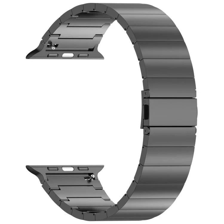 حزام ساعة بسبيكة التيتانيوم مع إبزيم مسطح سريع الفتح بحبة واحدة، لسلسلة Apple Watch مقاسات 46مم / 49مم / 45مم / 44مم، لسلسلة Apple Watch مقاسات 42مم / 41مم / 40مم / 38مم