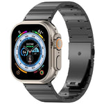 حزام ساعة بسبيكة التيتانيوم مع إبزيم مسطح سريع الفتح بحبة واحدة، لسلسلة Apple Watch مقاسات 46مم / 49مم / 45مم / 44مم، لسلسلة Apple Watch مقاسات 42مم / 41مم / 40مم / 38مم