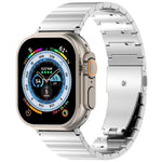 حزام ساعة بسبيكة التيتانيوم مع إبزيم مسطح سريع الفتح بحبة واحدة، لسلسلة Apple Watch مقاسات 46مم / 49مم / 45مم / 44مم، لسلسلة Apple Watch مقاسات 42مم / 41مم / 40مم / 38مم