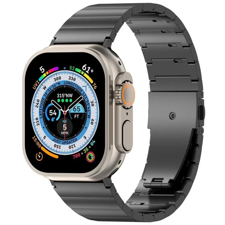 حزام ساعة بسبيكة التيتانيوم مع إبزيم مسطح سريع الفتح بحبة واحدة، لسلسلة Apple Watch مقاسات 46مم / 49مم / 45مم / 44مم، لسلسلة Apple Watch مقاسات 42مم / 41مم / 40مم / 38مم