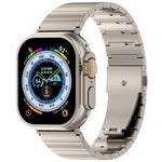 حزام ساعة بسبيكة التيتانيوم مع إبزيم مسطح سريع الفتح بحبة واحدة، لسلسلة Apple Watch مقاسات 46مم / 49مم / 45مم / 44مم، لسلسلة Apple Watch مقاسات 42مم / 41مم / 40مم / 38مم